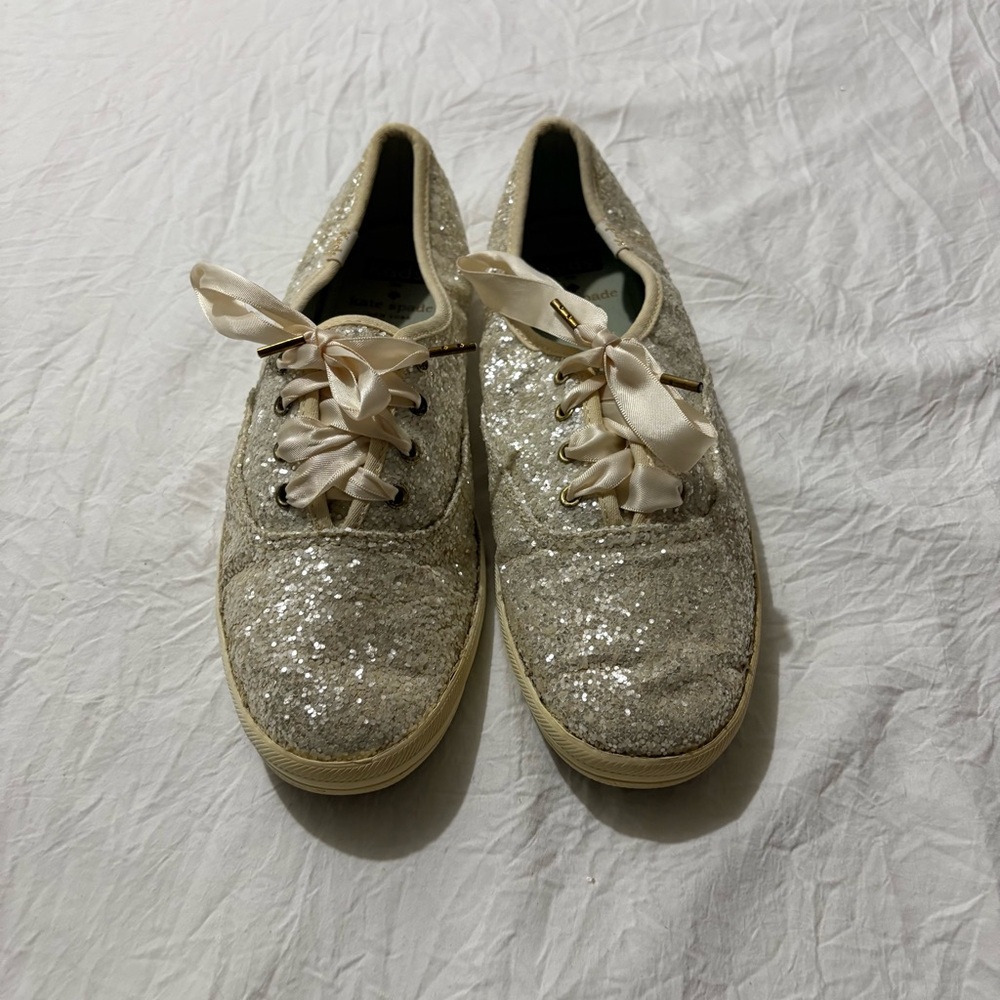 Keds Kate Spade Bridal Casual Cream Ivory Sequins Sneakers Size 8